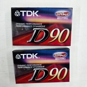 TDK D90 High Output 2-pack Audio Cassette Tapes